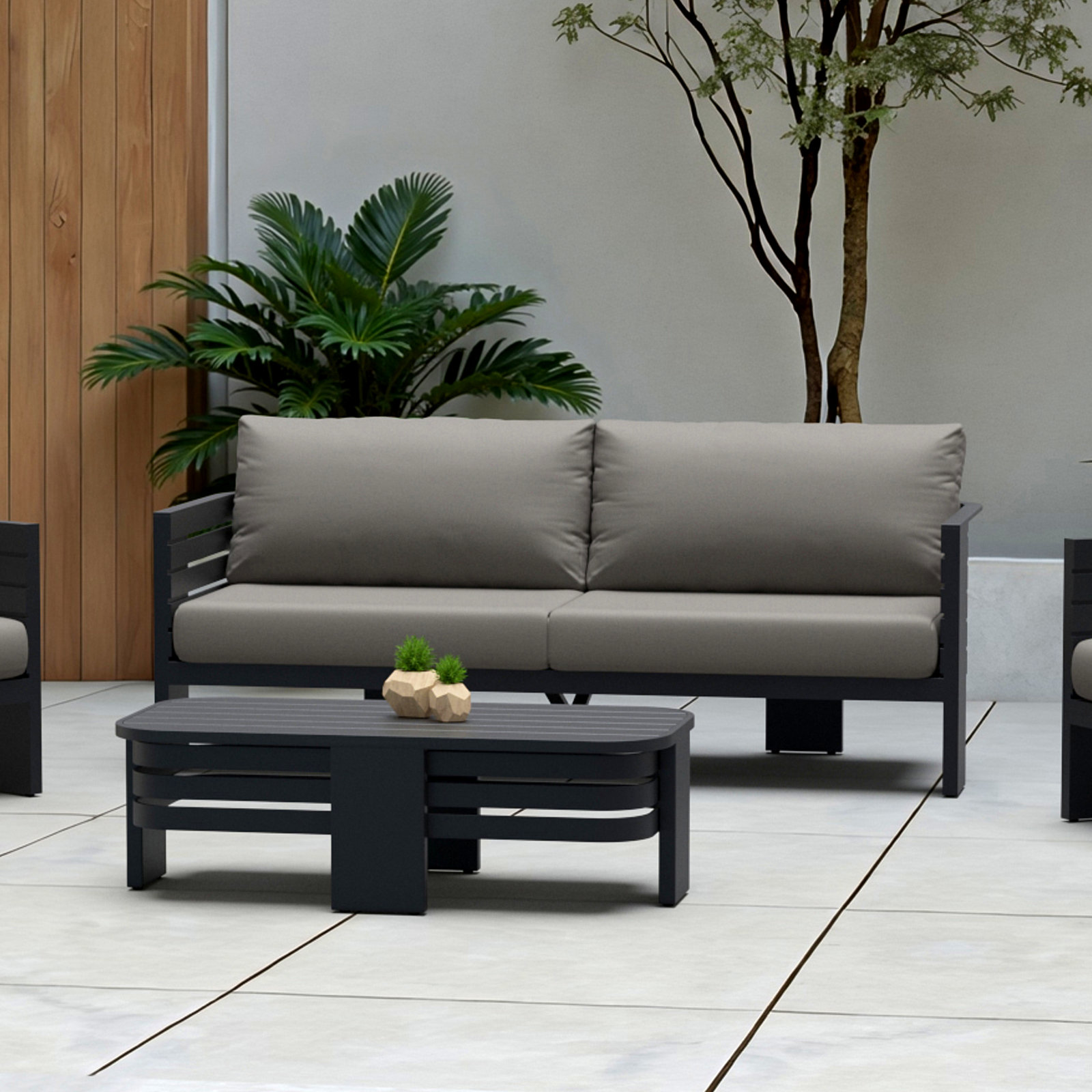 Ari 80" Sunbrella® Patio Sofa, Olefin Charcoal
