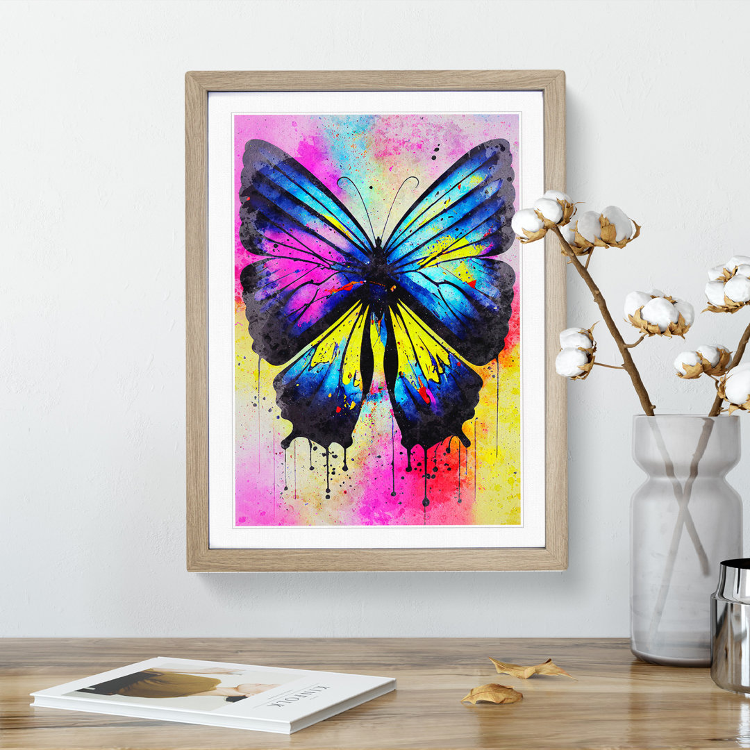 Butterfly with Dripping Paint No.2 - Wall Art