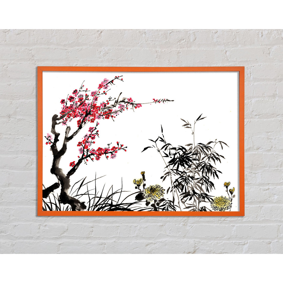 Gerahmtes Poster Arnera Chinese Cherry Blossom Grasses