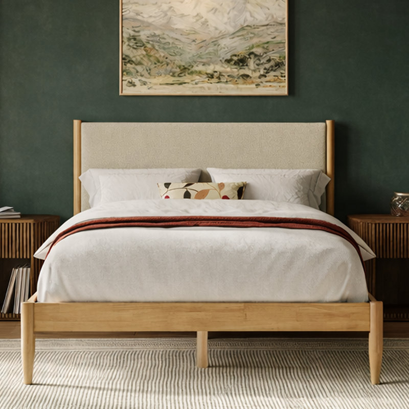 Base de lit tapissier Besan, Queen, Boucle taupe