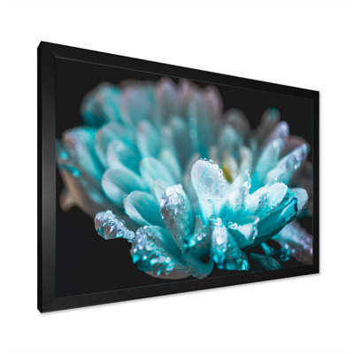 «Blue Daisy Flower In Morning Dew», reproduction sur toile flottante