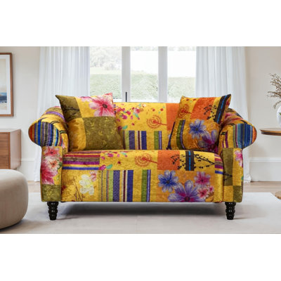 Forsyth Crushed Velvet Patchwork Sofa