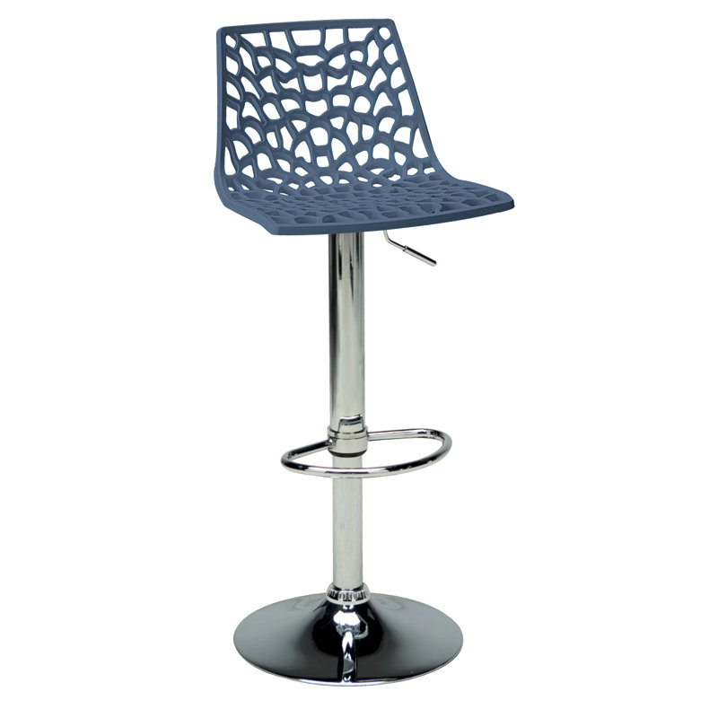 Spider Adjustable Height Bar Stool - Glossy Jute, Blue