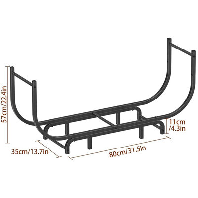 Firewood Log Rack with Heavy-Duty Steel Frame – Indoor/Outdoor Firewood Storage Holder for Fireplace