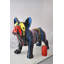 Statue de jardin bouledogue français avec gouttes de peinture en résine, taille: 24 po x 11 po x H 18 po