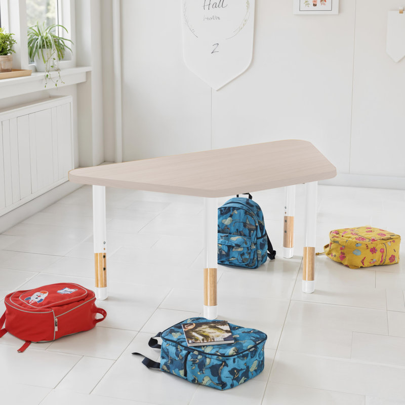 Table d'activité thermofusionnée 30 "x 60" avec pieds réglables en bois épais - Sable asiatique / blanc / naturel, Asian Sand