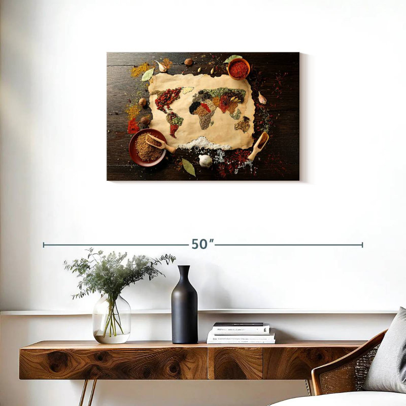 Yarlin Spices World Map, 20" H x 30" W