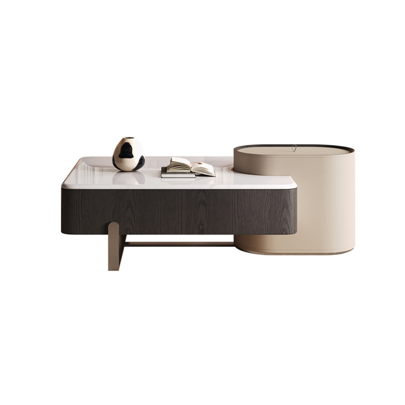 Table basse moderne avec pierre micro-cristalline