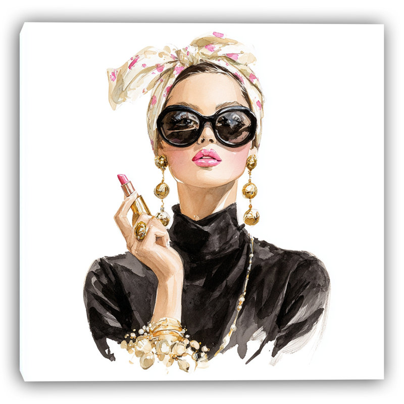 Art mural sur toile Elegant Pink Glam, H 20 po x l 20 po