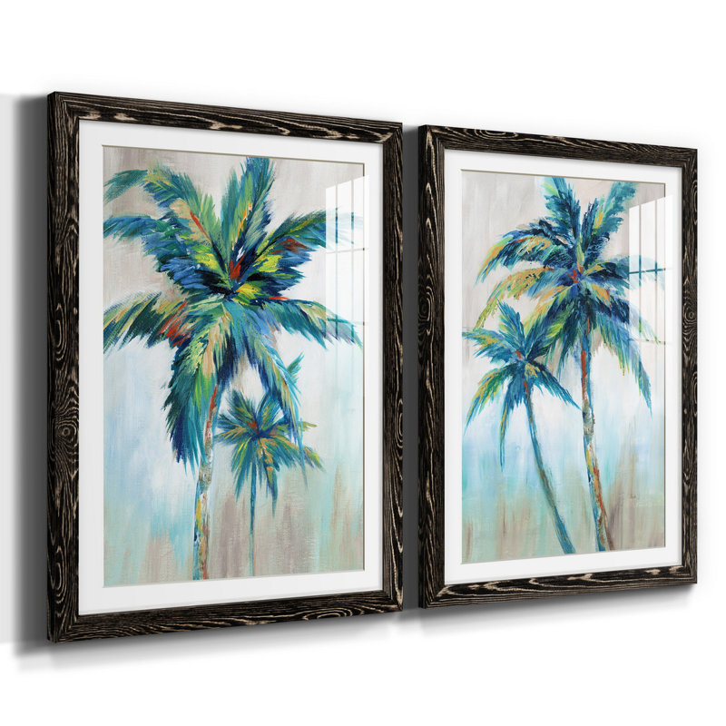 «Bright Breeze I», ensemble de reproductions d'aquarelles conçues par J Paul, H 20 po x l 17 po, Noyer