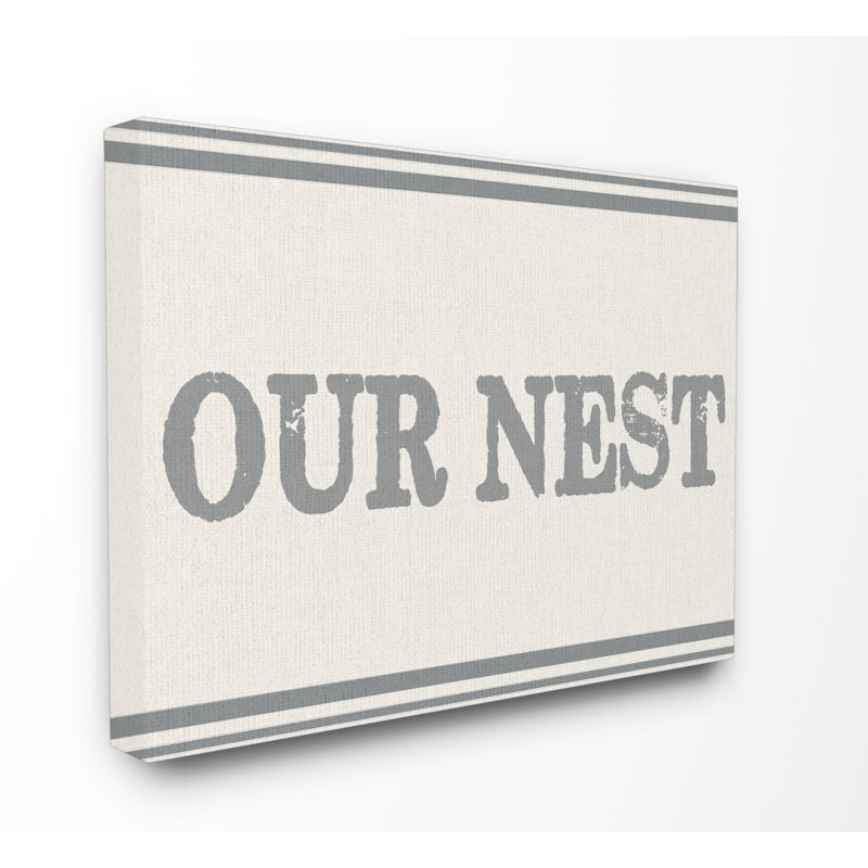 « notre sac de farine de farine nest »-impression sur art textuel, H 20 po x l 16 po, Toile tendue