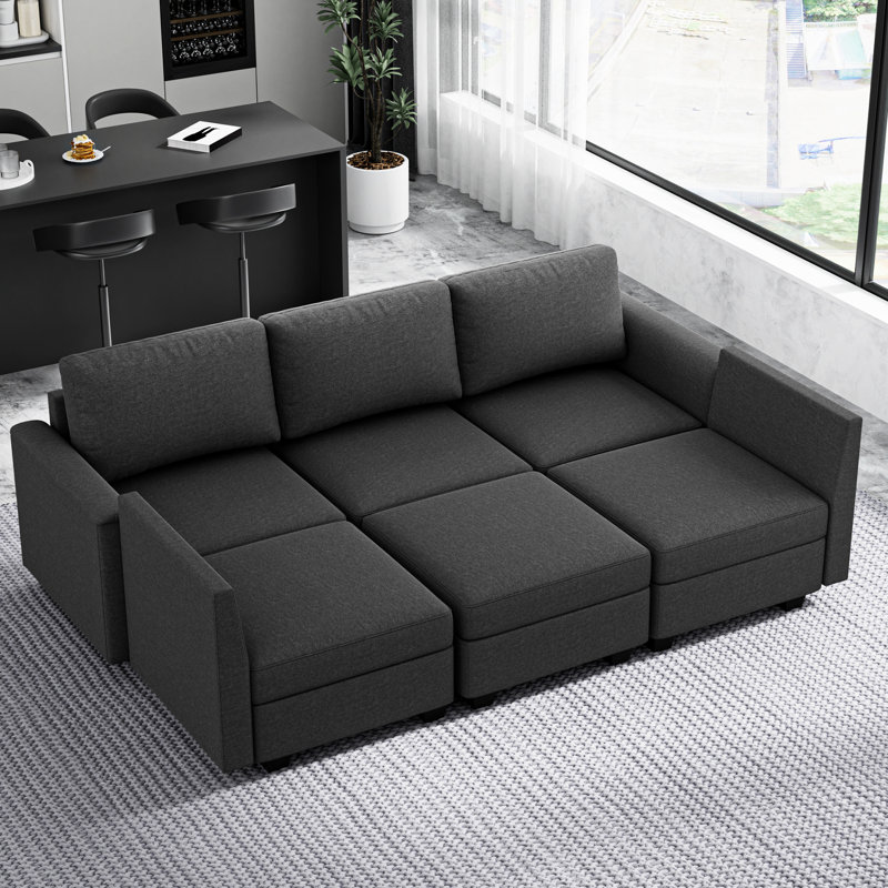 Moderne en forme de U avec rangement et rembourrage, revêtement moelleux, siège moelleux, sièges modulaires convertibles pour le salon, mousse à mémoire de forme, réception