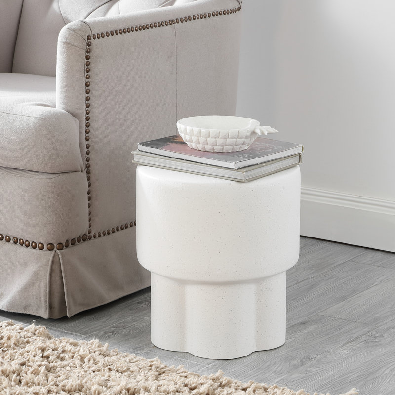 Portside End Table, White Speckled