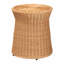 Table de bout ronde en rotin naturel - Table d'appoint en forme de tambour en osier tissé à la main pour le salon ou la véranda, miel clair