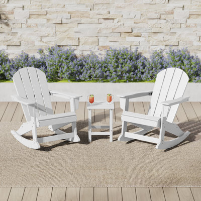 Chaise Adirondack à bascule en plastique avec table Laguna
