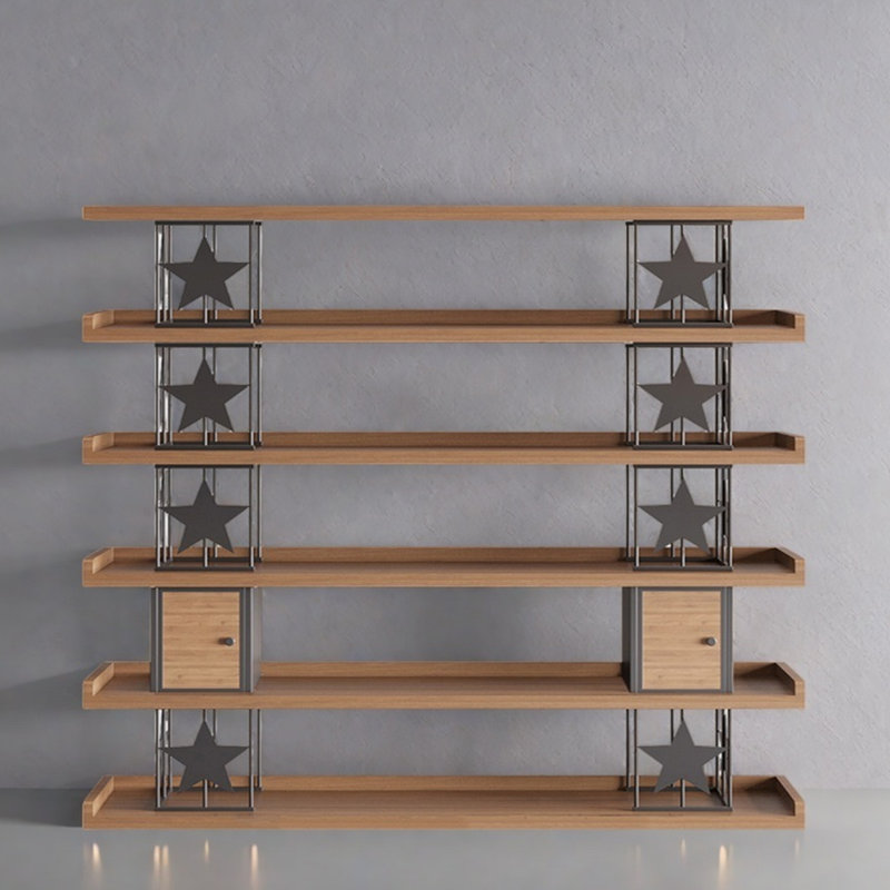 Useful and good-looking bookcase, Dark Brown/Black, (6 Shelves) 70.8"H x 70.8"W x 13.7"D