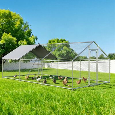 Large Chicken Coop With Chicken Roosting For 35 Chickens,Walk-In Poultry Cage,Outdoor Dog Kennel With Waterproof Roof & Lock