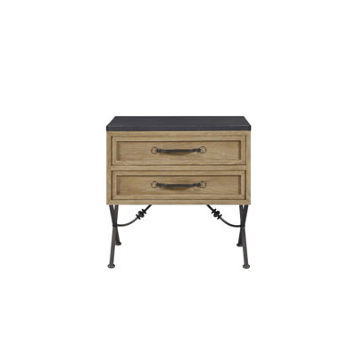 Table de chevet 2 tiroirs avec tiroirs doublés de feutre et de cèdre, port de charge USB pour les chambres modernes