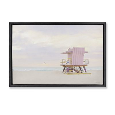 Pink Paradise Beach Floating Frame, design by Seven Trees Design