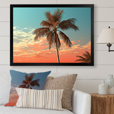 Palmier au coucher du soleil sur toile