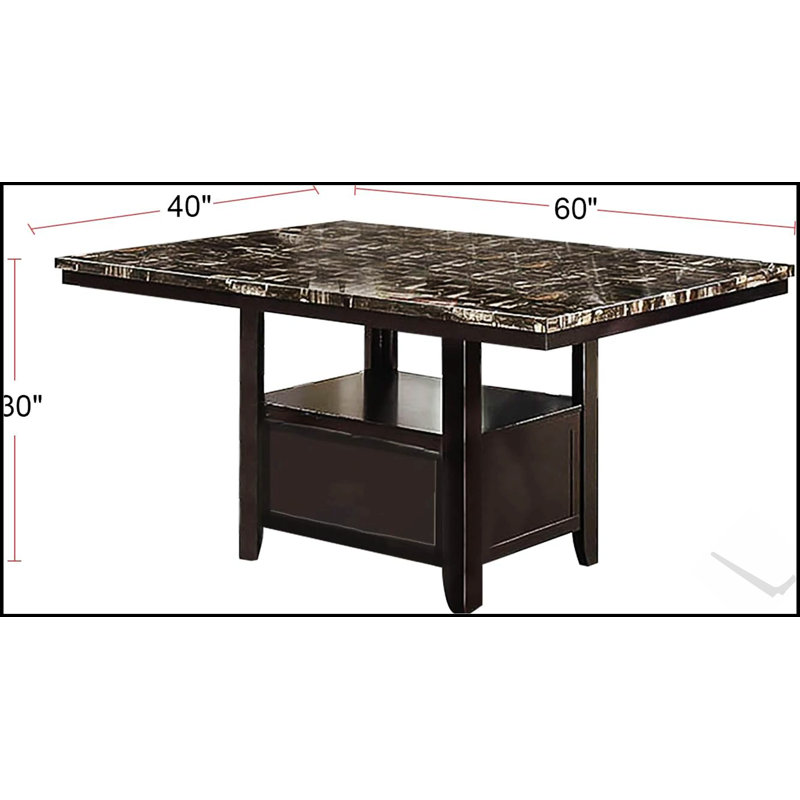 Table de salle à manger moderne en faux marbre avec plateau de rangement en bois de bouleau et panneau de fibres à densité moyenne pour une salle à manger élégante et pratique