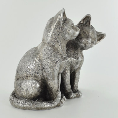 Ranshaw Pair of Cats Silver Sculpture