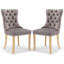 Chaise d'appoint de salle à manger en velours avec pieds plaqués or Jaqua (ensemble de 2)-1101657184