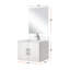 Meuble-lavabo blanc lustré, 24 po X P 22 po, comptoir en marbre de culture, robinet et miroir-2147204014