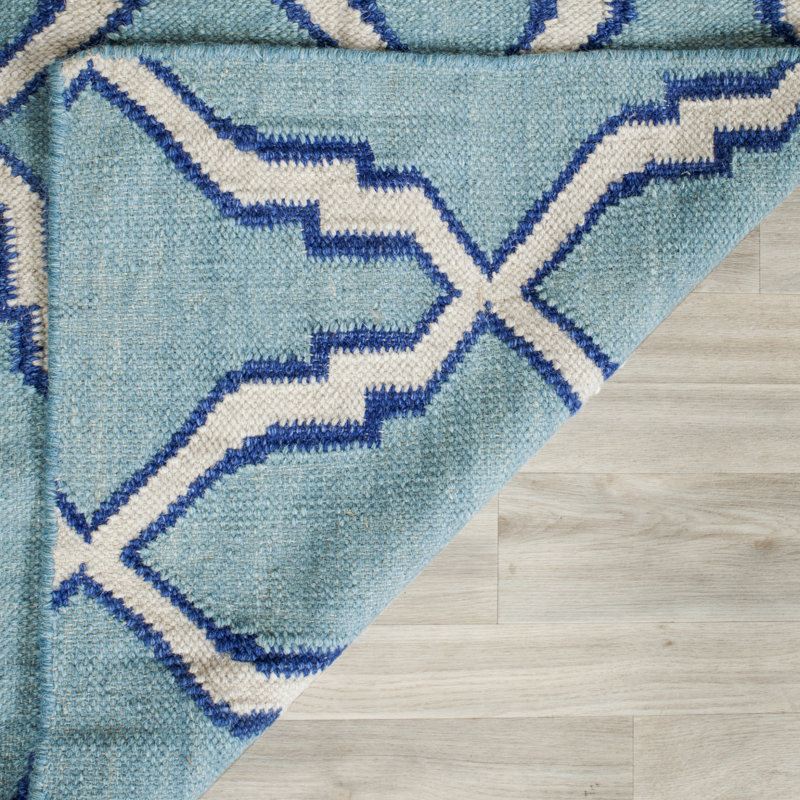 Feliciano Geometric Wool Hand Woven Area Rug, Rectangle 76 x 122 cm