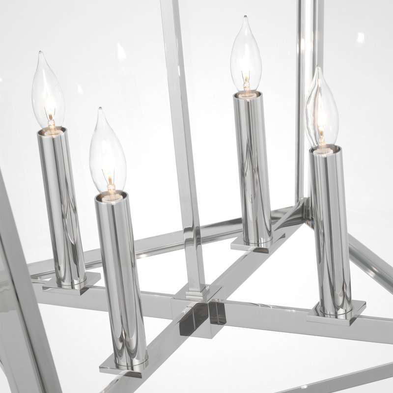 Palais 4 - Light Chandelier, 37" H x 25" W x 25" D, Polished Nickel