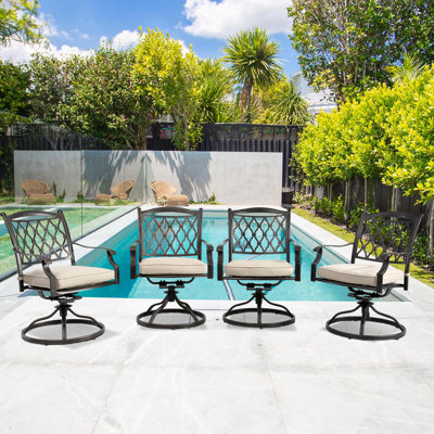 Chaise de patio pivotante avec coussins Banski