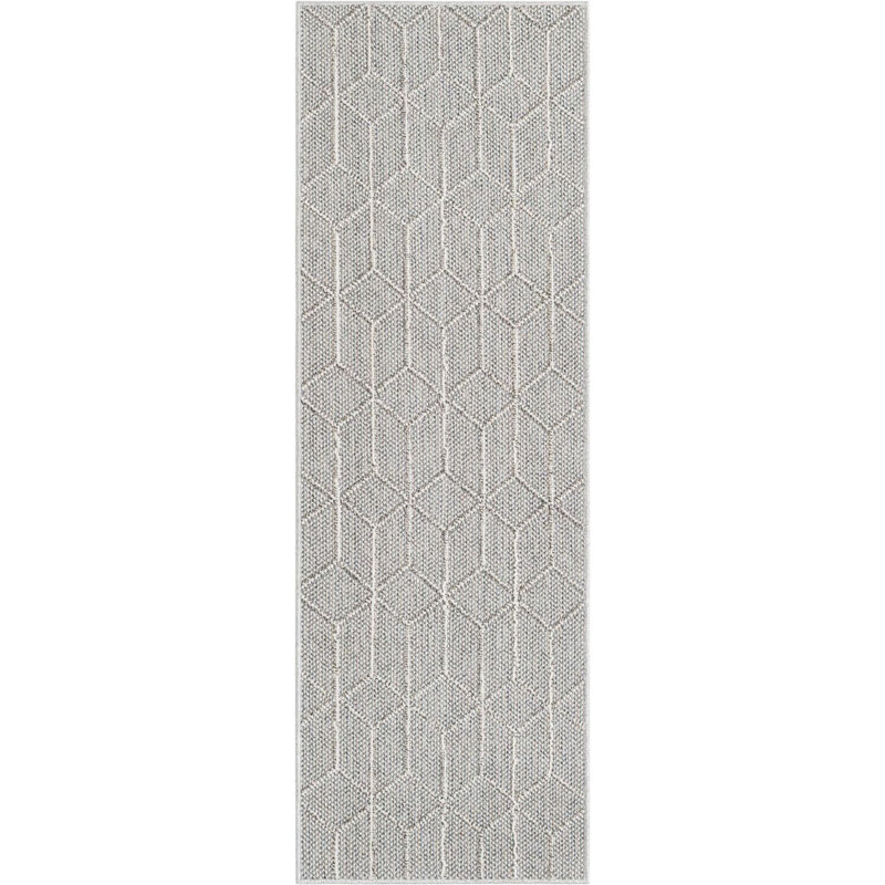 Tapis de couloir contemporain gris clair Ohanlon, Tapis de couloir 2 pi x 6 pi 1 po