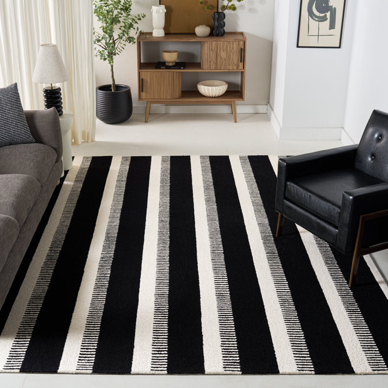 Genre 153 Hand Tufted Wool Pile Striped Rug, Rectangle 8' x 10'