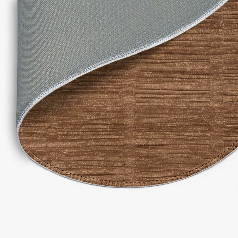 Tapis brun uni d'intérieur et d'extérieur, Rond 5 pi
