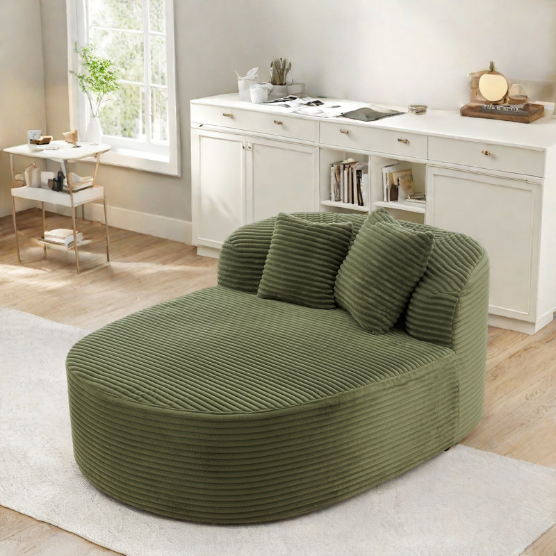 Chaise moderne avec 2 coussins de soutien, Vert