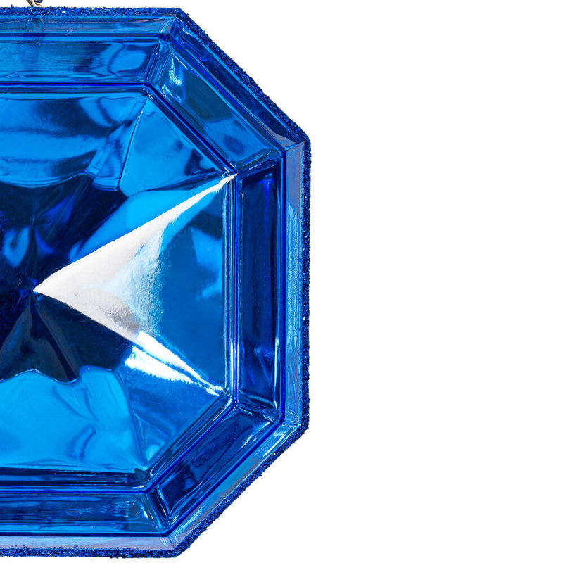 Vickerman Jewel Glitter Ornament Assorted Jewel Glitter Finial Ornaments, Blue