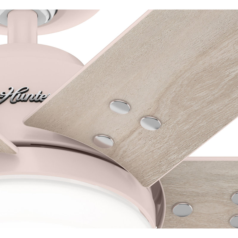 44" Blush Pink Ceiling Fan with Light and Remote Control
