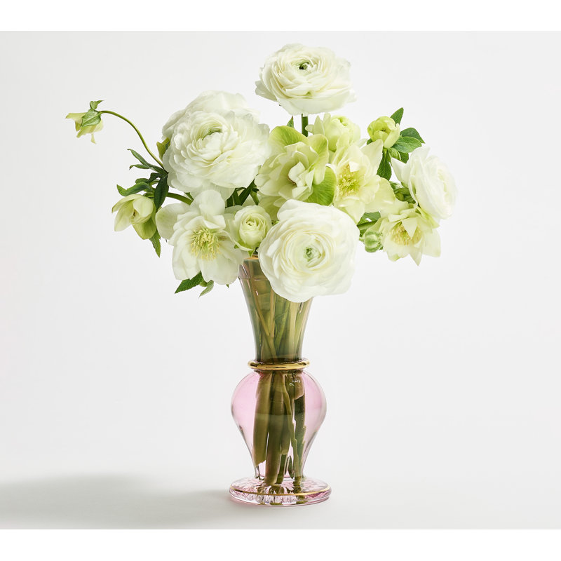 F2023 Handmade Glass Table Vase, Pink