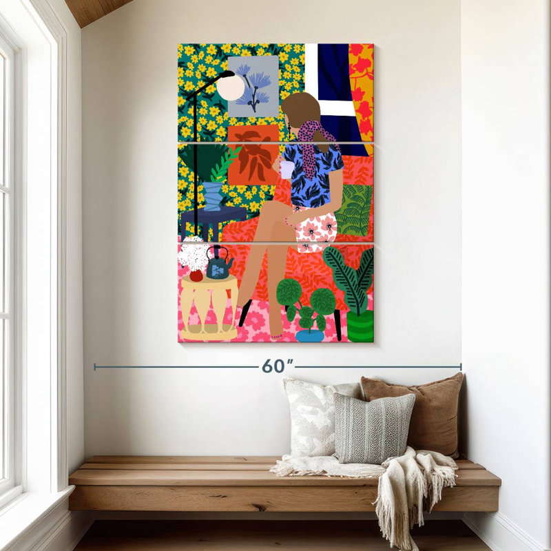 Enjoying Tea Time, 50" H x 32" W