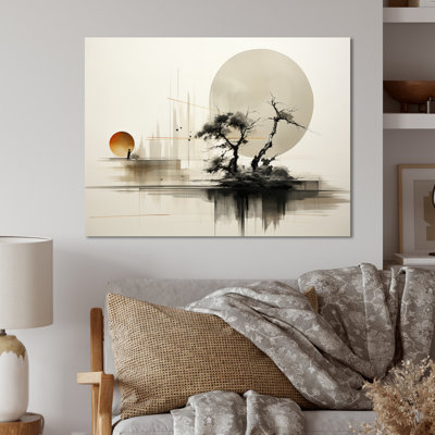Asian Art Sumie Zen I - Art mural asiatique en métal