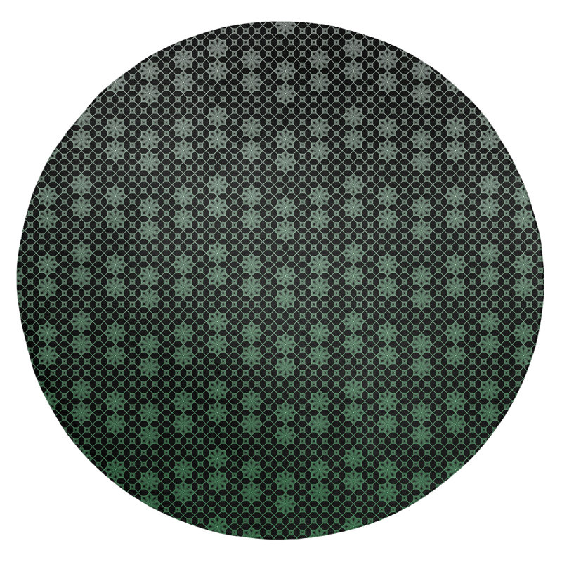 Chenille Geometric Indoor Rug, Round 5'