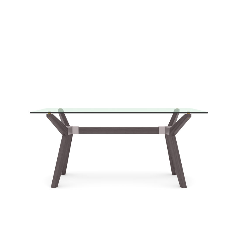 Bureau en verre Walter, Gris/argent