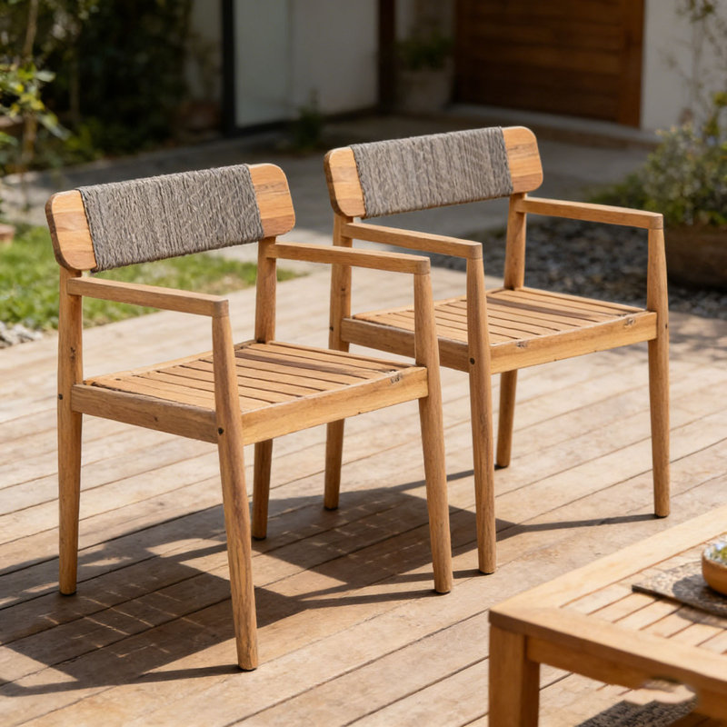 Patio CHAIR, Teak,White