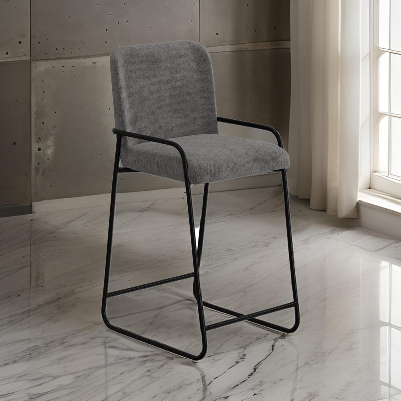 Chaise Suze, dossier arqué, Tabouret de bar (hauteur de siège 30 po), Gris