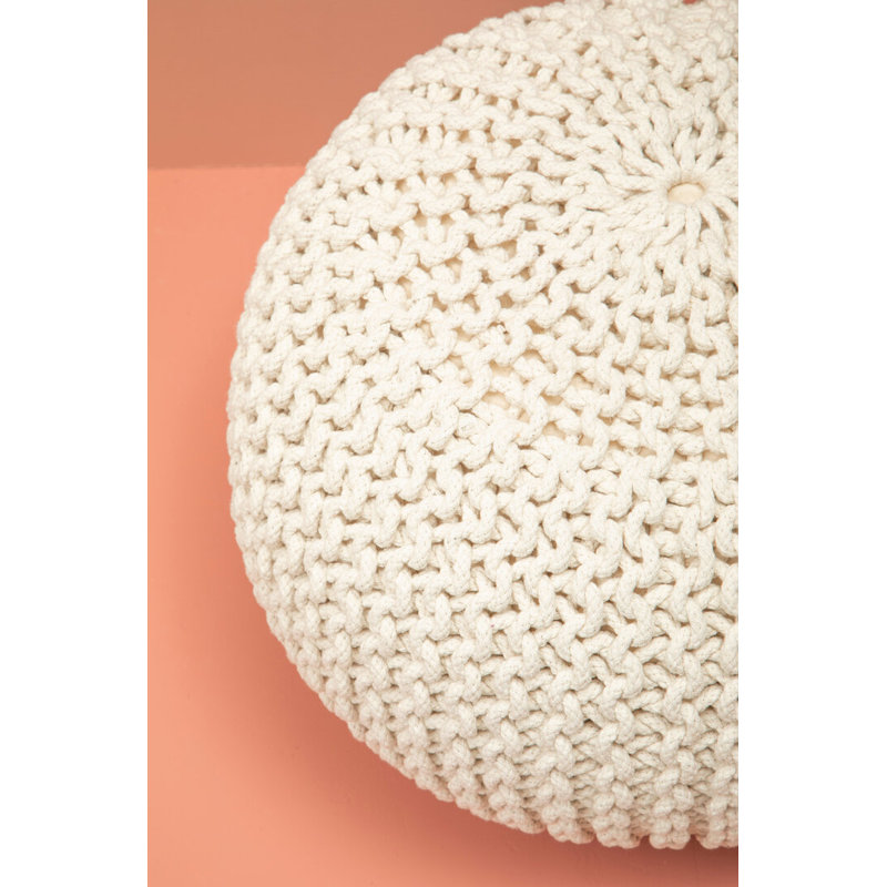 50cm Wide Pouffe Ottoman, Cream