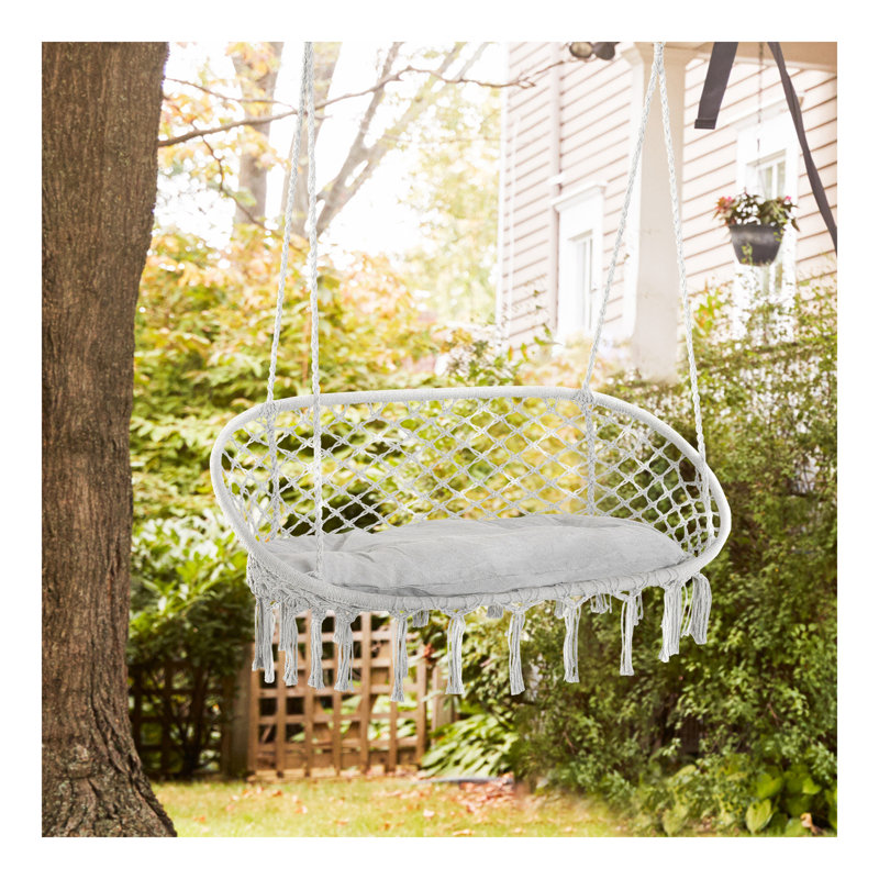 Balancelle en macramé pour 2 personnes Outsunny, Gris