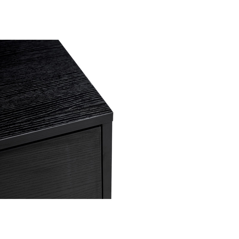 Commode 6 tiroirs en bois aggloméré, Noir