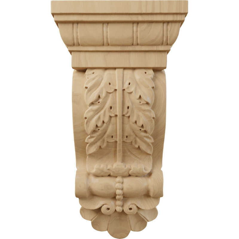 5 1/8"W x 2 3/4"D x 9 3/4"H Thin Flowing Acanthus Corbel, Cherry, Cherry