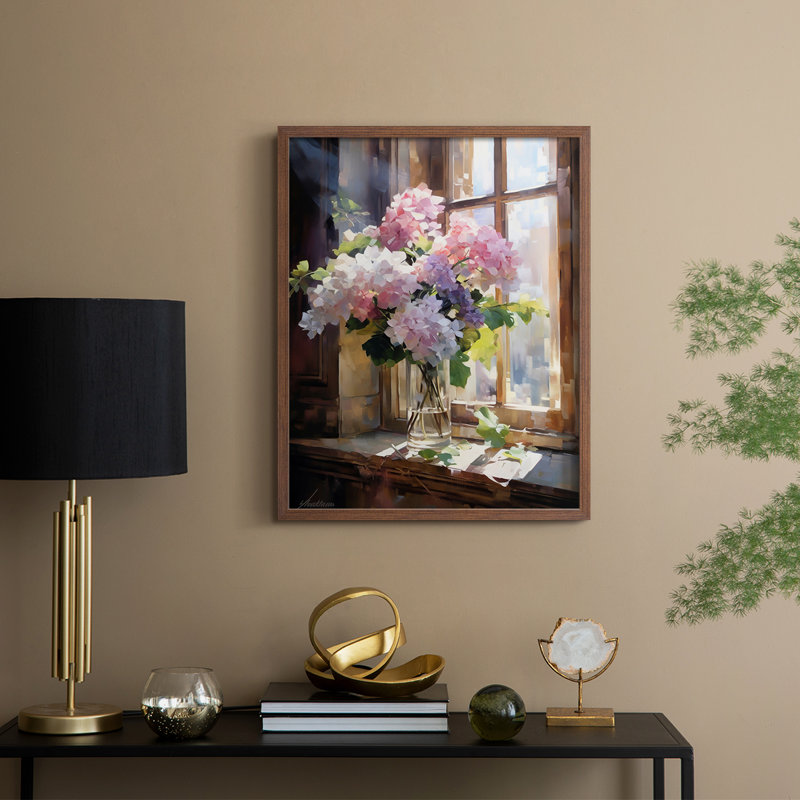 Reproduction encadrée FLORAL Series DCCLxxxiv - bois massif, H 11 po x l 9 po, Noyer