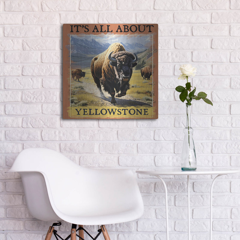  «Yellowstone» par Jim Baldwin, art mural en métal, 24 po x 24 po, H 24 po x l 24 po